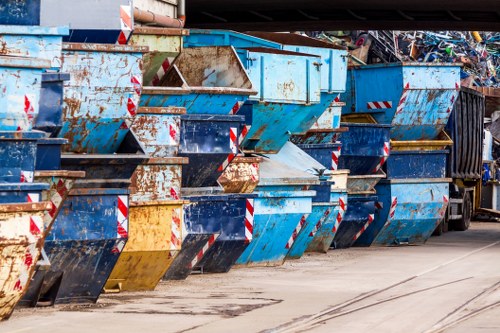 Construction site with builders waste piling up